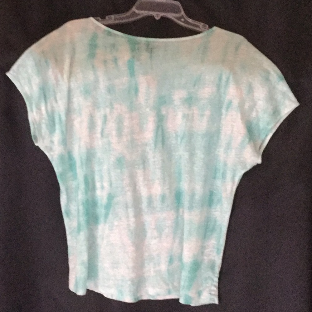 Ralph Lauren linen tie dyed T-shirt aqua white M